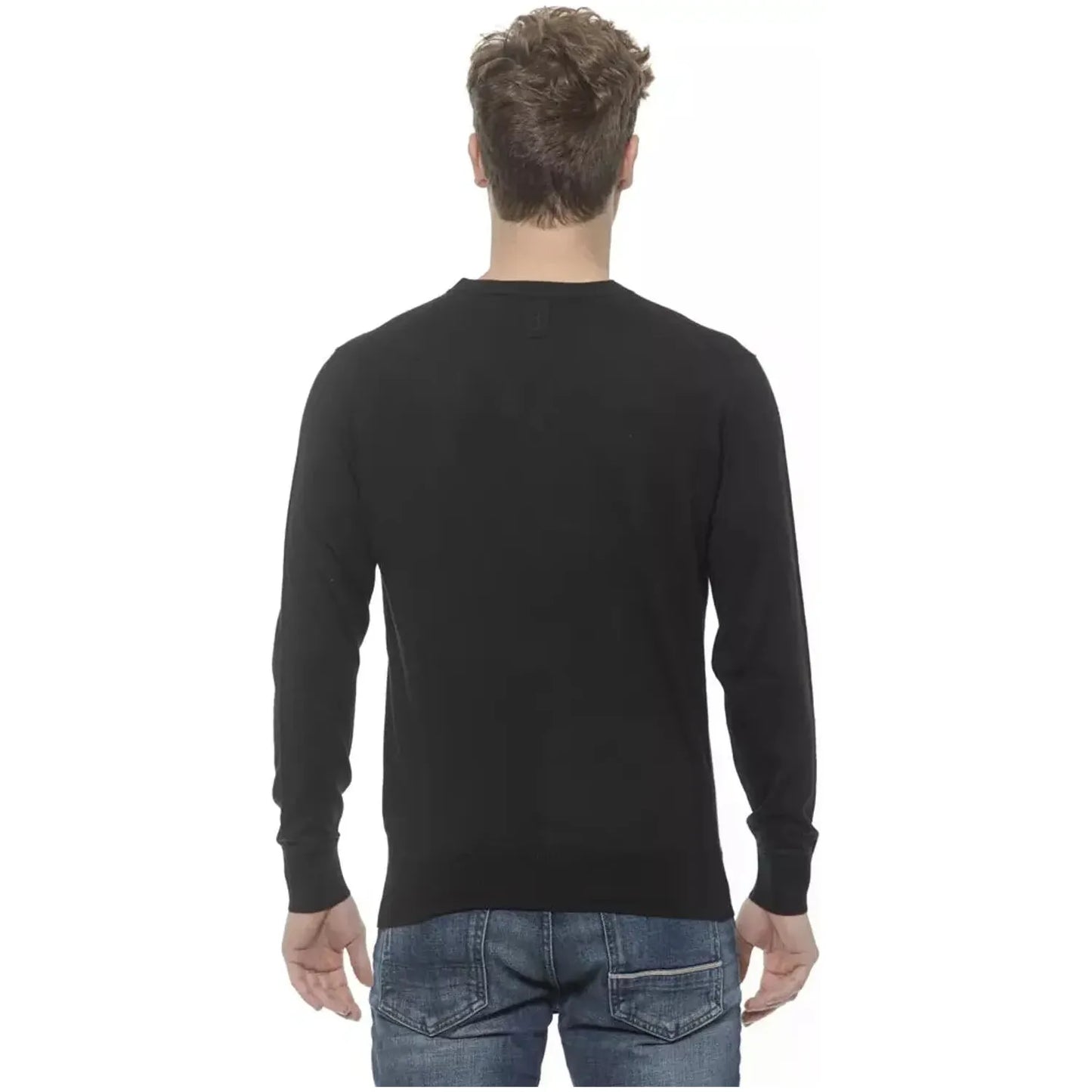 Billionaire Italian Couture Elegant V-Neck Cashmere Sweater nero-black-sweater-1