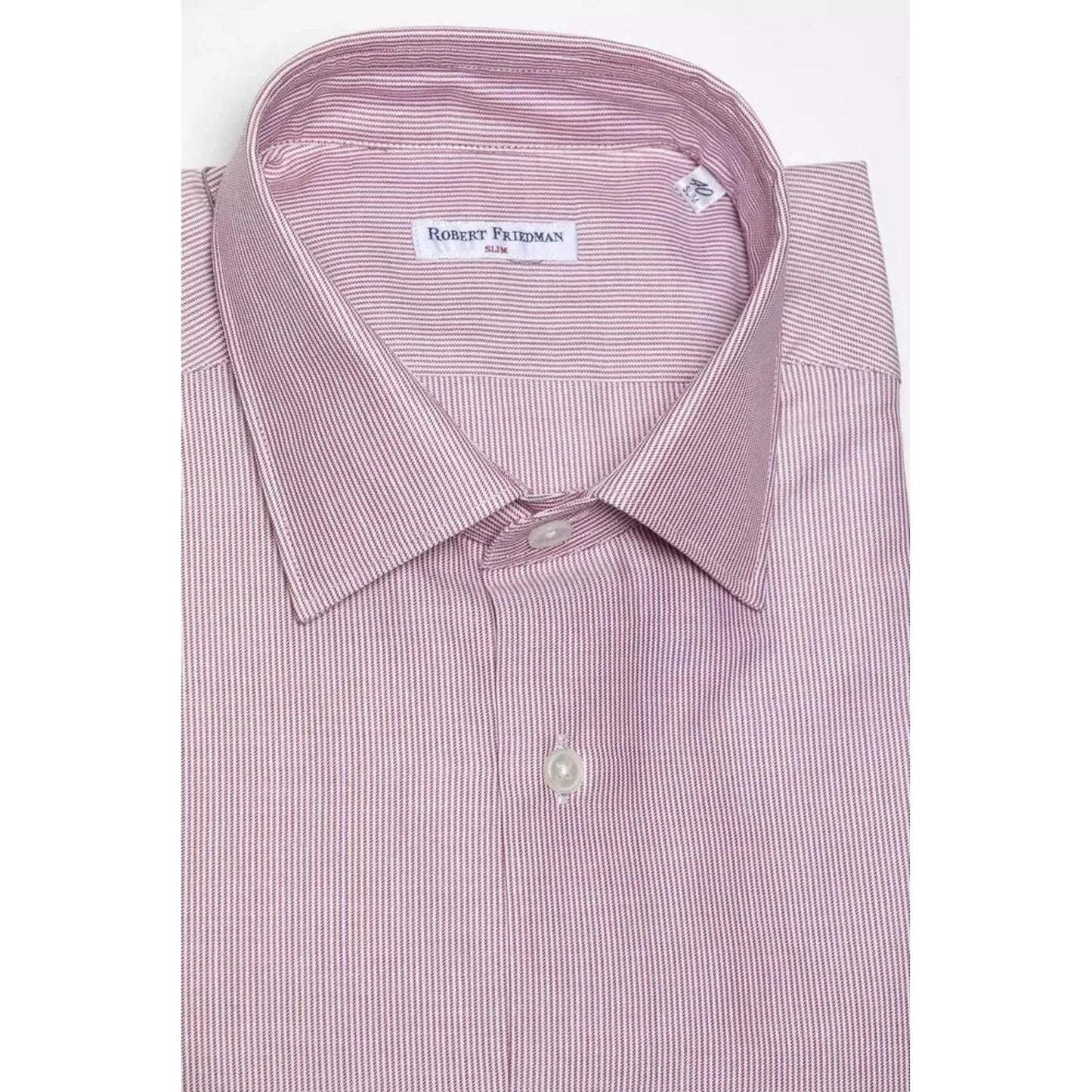 Robert Friedman Chic Pink Cotton Slim Collar Shirt pink-cotton-shirt-4