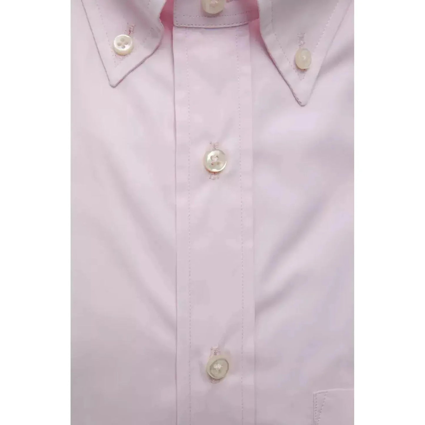 Robert Friedman Elegant Pink Cotton Button-Down Shirt pink-cotton-shirt-6