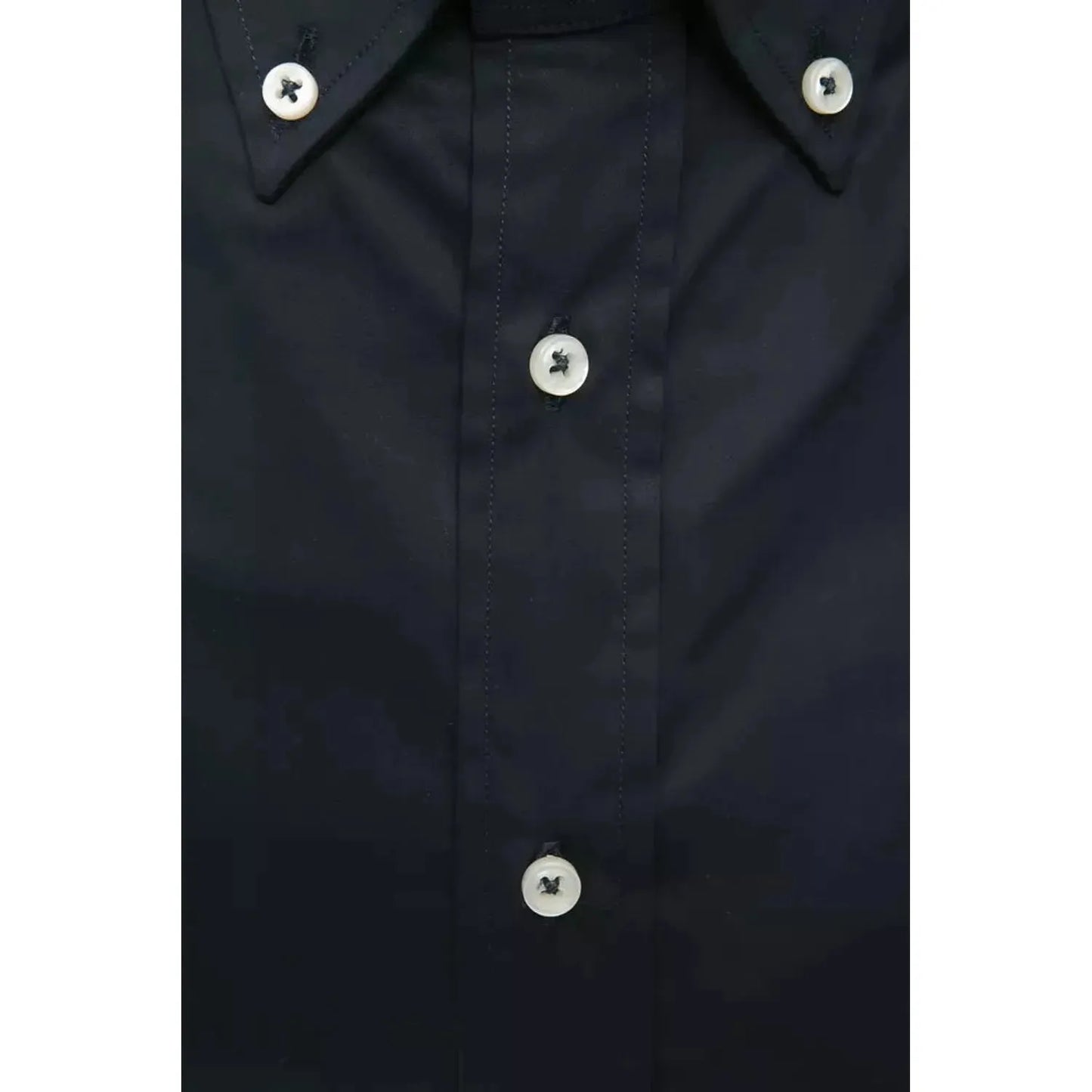 Robert Friedman Elegant Black Button Down Regular Shirt black-cotton-shirt-23