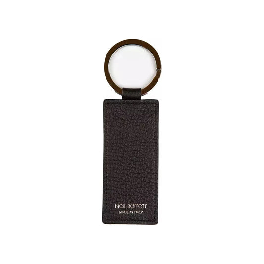 Sleek Black Leather Keychain for Men Neil Barrett