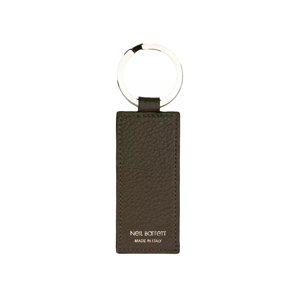 Emerald Elegance Leather Keychain Neil Barrett