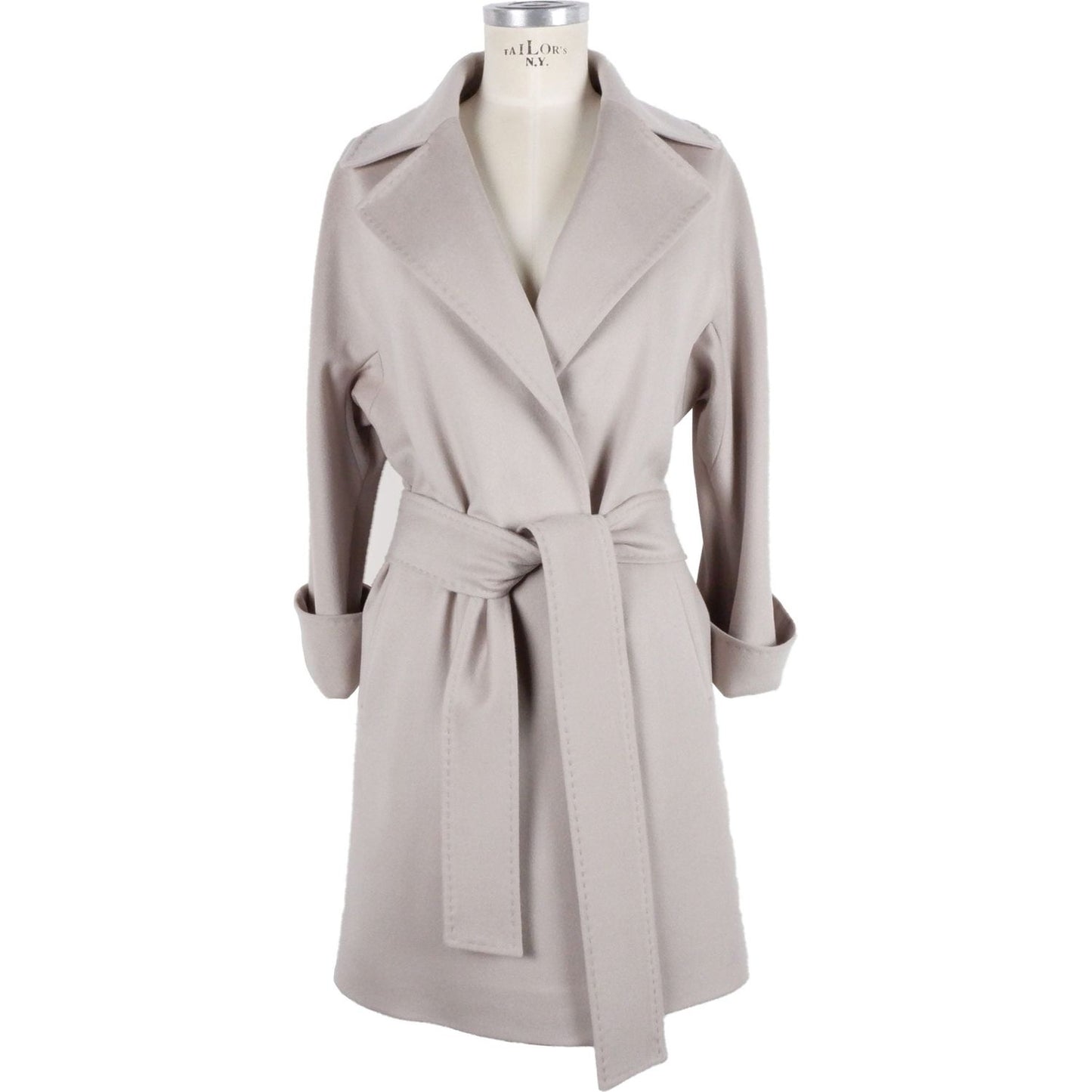 Made in Italy Beige Virgin Wool Jackets & Coat beige-virgin-wool-jackets-coat