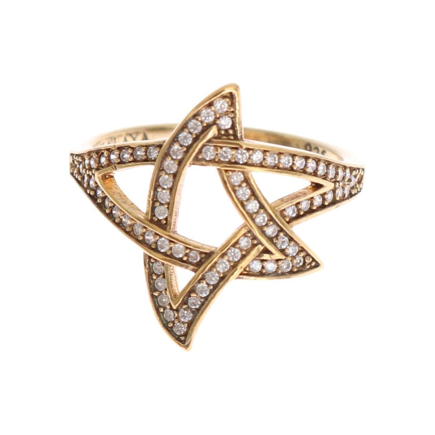 Ring Elegant Gold CZ Crystal Embellished Ring Nialaya